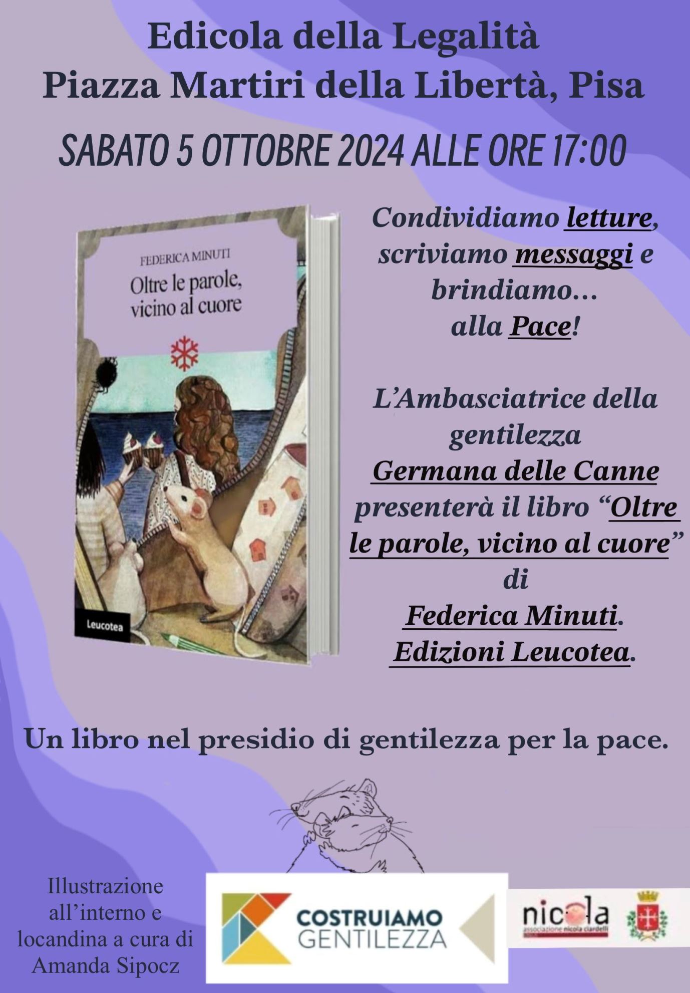 Giornata della gentilezza: Federica Minuti dona all’edicola della legalità una copia del suo romanzo “Oltre le parole, vicino al cuore”
